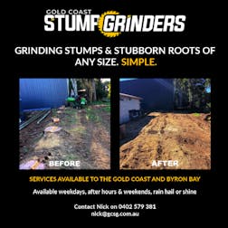 Logo of Gold Coast Stump Grinders pty ltd