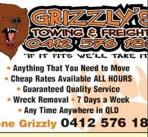 Logo of Grizzly's Towing & Frieght