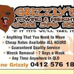 Logo of Grizzly's Towing & Frieght