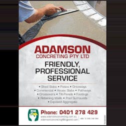 Logo of Adamson Concreting Pty Ltd